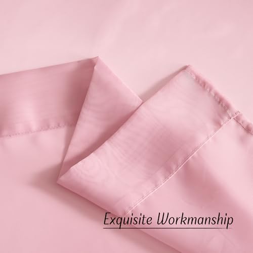 NICETOWN Pink Sheer Curtains for Living Room - 54 x 108 Inches, Pack of 2