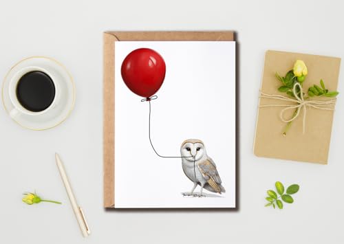 Cute Barn Owl Birthday Card - 5x7 Greeting Card for Bird Lovers