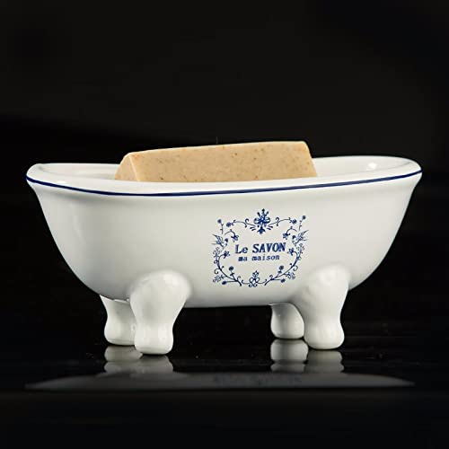 Aqua Eden Mini Ceramic Clawfoot Soap Dish - Vintage 5.7"