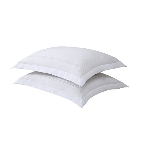 Luxury Hotel White Tailored Pillow Sham - European (2 Pack) with Baratta Stitch
