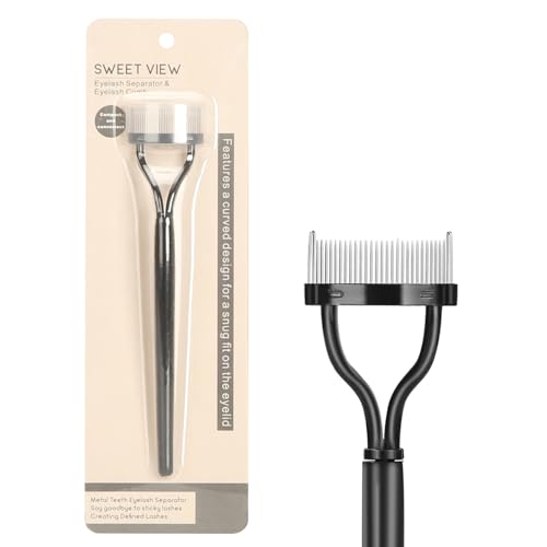 SWEET VIEW Eyelash Comb and Mascara Clump Remover Tool with Metal Teeth