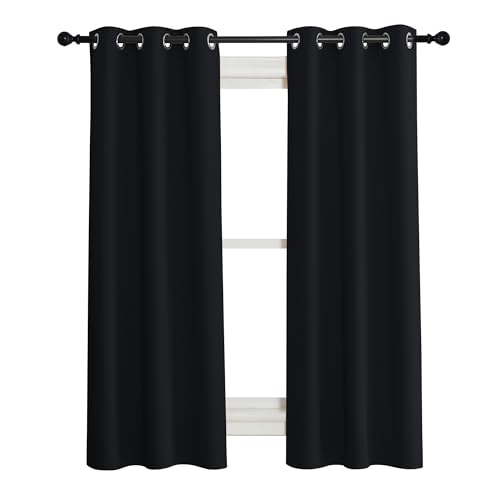 NICETOWN Soundproof Thermal Insulated Blackout Curtain - 34" x 84" Black