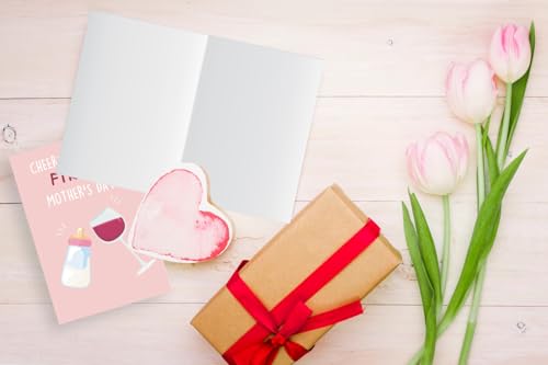 Funny First Mother's Day Card for New Moms - Blank Inside