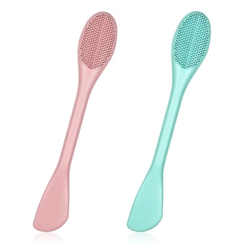 Dual-Ended Silicone Facial Cleansing & Mask Applicator Brush (2 Pcs)
