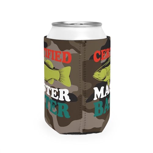 Certified Master Baiter Can Sleeve | Funny Collapsible Cooler for Beer & Soda