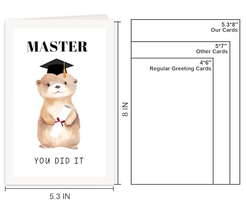 Funny Otter Graduation Card for Master's Degree - 8x5.3in