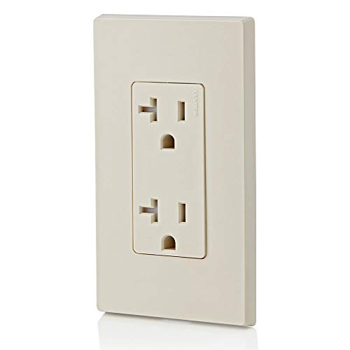 Leviton 20 Amp Decora Tamper-Resistant Duplex Wall Outlet, Light Almond