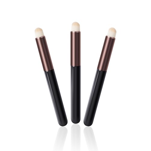 Gwxiq Round Tip Lip Brush Applicator Synthetic Makeup Brushes 3-Piece Set