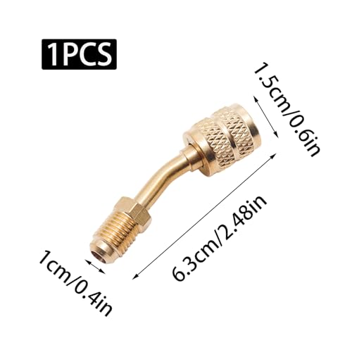 Yinluluna R410A Mini Split Adapter 45° Angle, Brass, 1 Pack, Compatible with R32 R454B