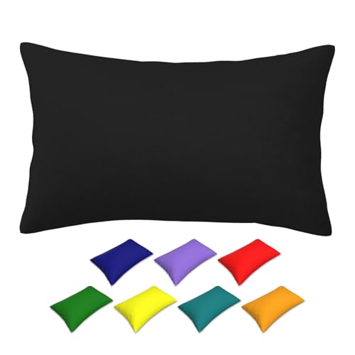 Personalized Custom Pillow Cover Black 14x20 with Photo & Text - Double Sided Print