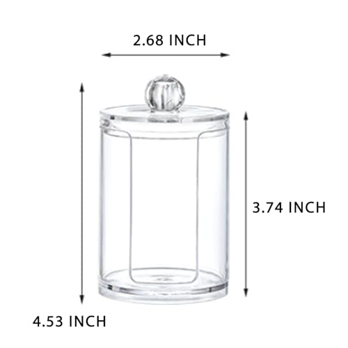 AkoSlale Cotton Round Holder with Lid - Clear 10oz Pad Dispenser