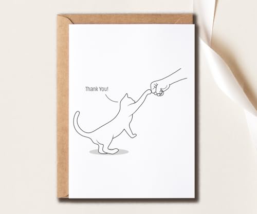 Thank You Cat Card for Vets & Cat Lovers - Cute Kitten Design