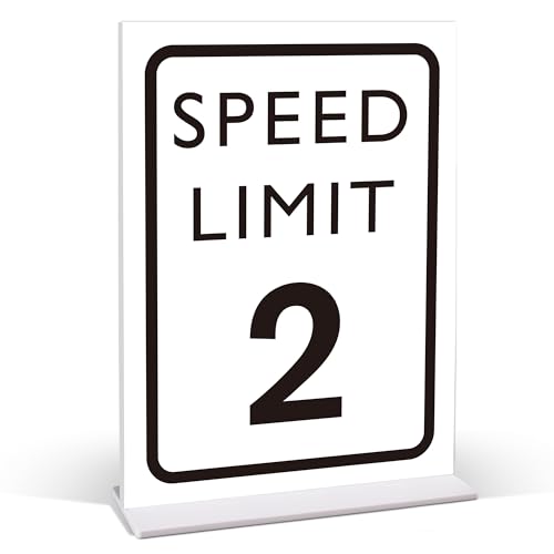 Speed Limit 2 Race Car Birthday Party Sign, 6x8 Inch Acrylic Table Decor