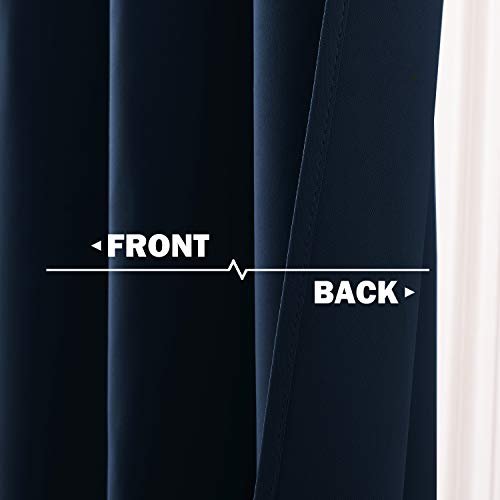 NICETOWN Navy Blackout Kitchen Curtains 42"W x 36"L (Pack of 2)