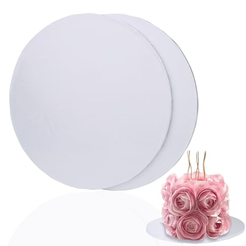 8 Inch Round Cake Drum Boards - Grease-Resistant & Sturdy 2 Pack