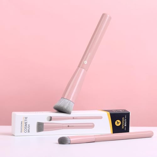 KINGMAS Flat Top Kabuki Foundation Brush & Concealer Makeup Brush Pink