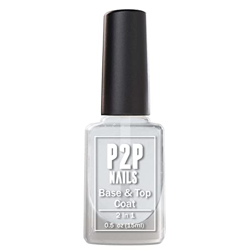 P2P Nails Gel Top Coat and Base Coat Long Lasting Glossy Finish No Wipe
