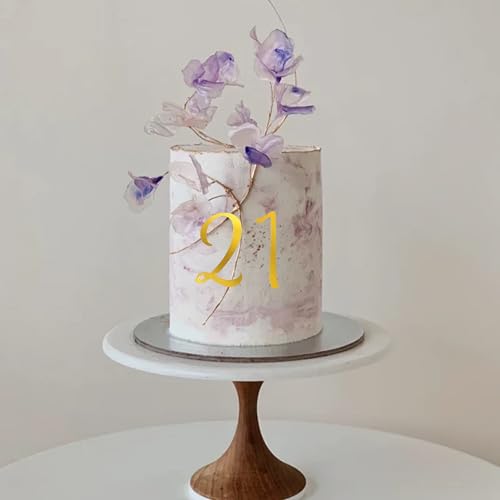Gold Acrylic Number Cake Toppers Set (0-9) - 10 Pcs for Celebrations