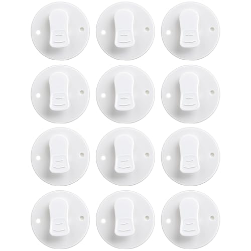 Self-Adhesive Shower Curtain Clips - 12 Pack White Water Weights