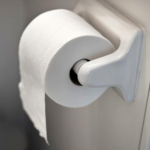 2 Pack White Toilet Paper Roll Holders, Adjustable Bathroom Replacement Rods