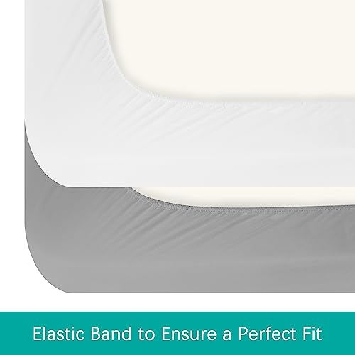 Biloban Waterproof Mini Crib Sheets - Soft Jersey Fitted, 2-Pack