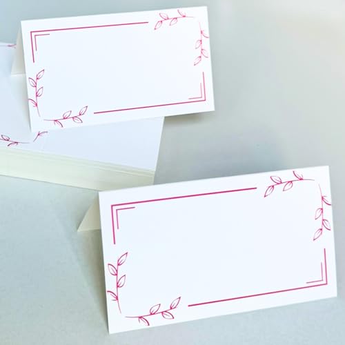 TownStix Pink Floral Name Place Cards for Table Setting, 150 Pack