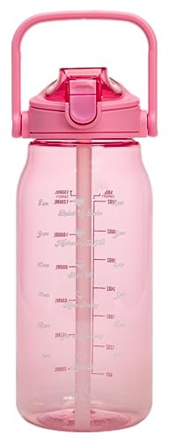 Paris Hilton 50-Ounce Motivational Water Bottle with Straw - Pink
