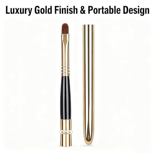 Glohscve 4 PCS Professional Lip Brushes with Caps - Travel Makeup Wand Set