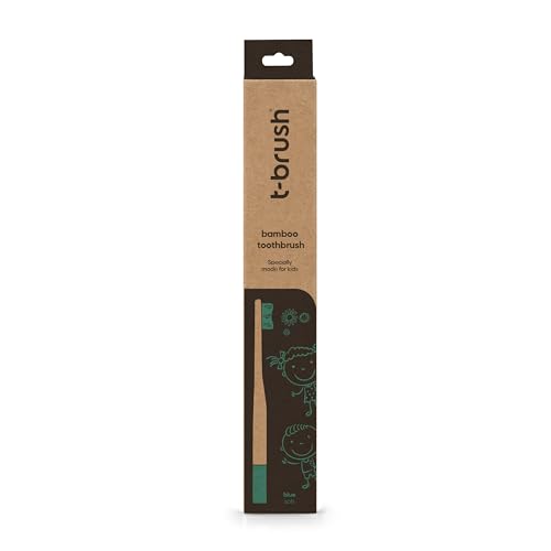 t-brush Kids Bamboo Toothbrush - Blue Ultra-Soft Eco-Friendly