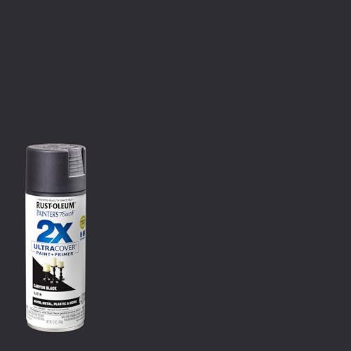 Rust-Oleum Painter's Touch 2X Ultra Cover Spray Paint, Satin Canyon Black, 12 oz