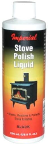 Imperial Stove Polish Liquid 8oz - Water Soluble, Non-Toxic Cast Iron & Steel Restorer