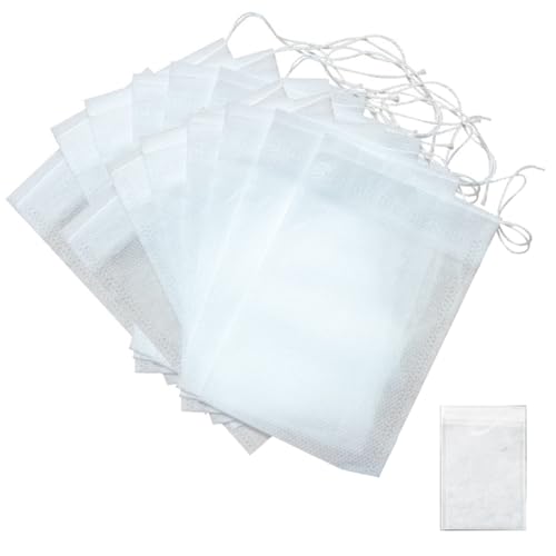 Disposable Tea Filter Bags - Natural Wood Pulp Infuser, Set of 50