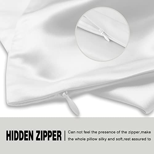 Suatien Mulberry Silk Pillowcase 20x26 Inches - White, Standard Size