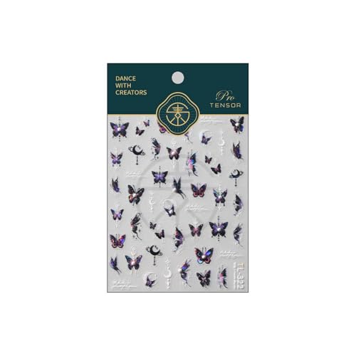 Purple Butterfly Nail Stickers - 3D Self-Adhesive Pearl Designs