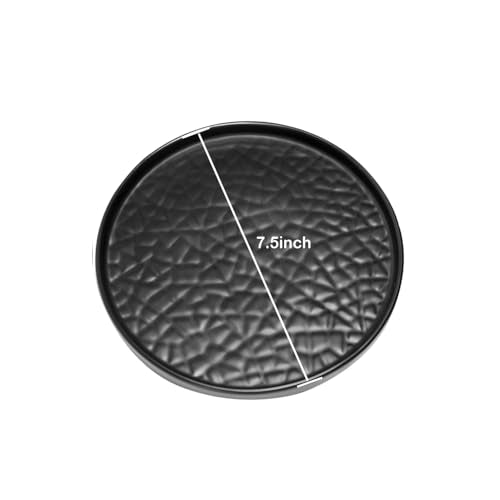 Ceramic Round Bathroom Vanity Tray - 7.5" Decorative Holder for Perfumes & Candles