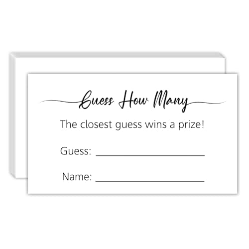 Guess How Many Game Cards - 50 Pack for Baby Shower & Parties