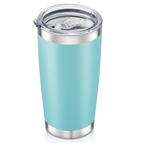 Sky Blue 20 oz Stainless Steel Insulated Tumbler with Lid - Durable, Leak-Proof, Double Wall, Fits Car Cup Holders