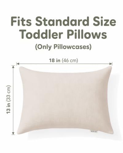 Wimist Muslin Toddler Pillowcases 2-Pack, 13x18, Beige & Pale Yellow