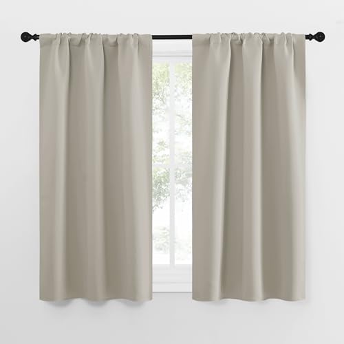 NICETOWN Natural Blackout Curtains, 29" x 50" - 2 Panels Thermal Insulated Drapes
