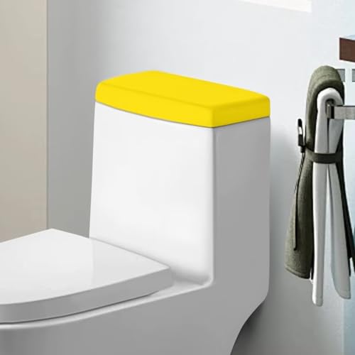 Yellow Stretch Polyester Toilet Tank Cover - Bathroom Decor & Protection, 1 Piece Uorisanigo