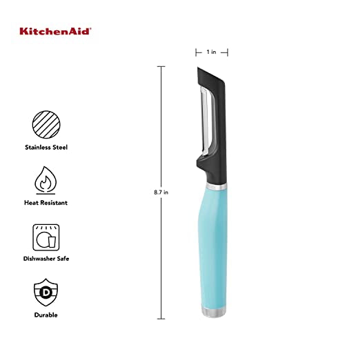 KitchenAid Soft Classic Euro Vegetable & Fruit Peeler - Aqua Sky 2 Pack