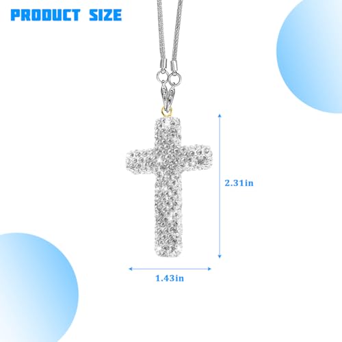 BESULEN Bling Cross Rearview Mirror Pendant - Rhinestone Charm