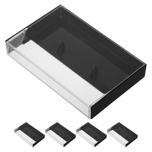 Ciieeo Vintage Cassette Tape Storage Box Set - 5 Pack Clear Organizer