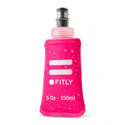 FITLY Pink Soft Flask - 5oz Collapsible Water Bottle for Running & Hiking