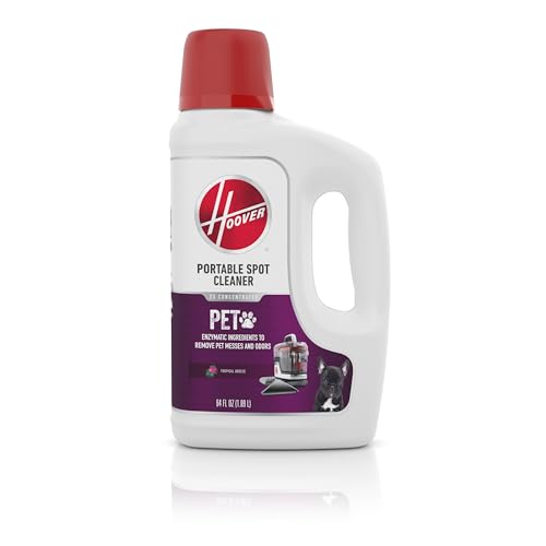 Hoover Pet Portable Spot Cleaner Solution, 64 oz., Tropical Breeze Scent, Upholstery and Carpet Shampoo Solution, Eliminates Pet Messes and Odors, Designed for Hoover CleanSlate Spot Cleaner