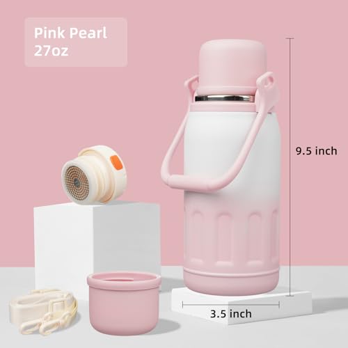 Konokyo 27oz Insulated Water Bottle - Pink Pearl, Leak-Proof