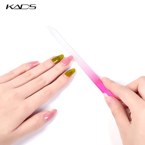 KADS 5Pcs Nail Glass Files & Chamois Buffer Manicure Tool Set