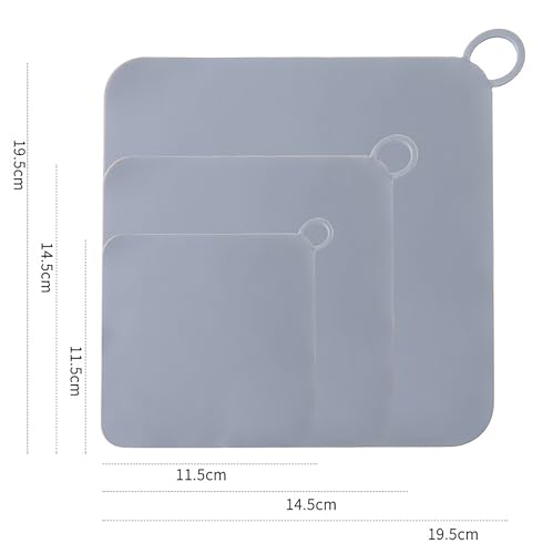 DIFENLUN Silicone Tub Stopper Drain Cover Set - 5x5 Inch Gray (2 Pieces)