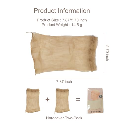 Jaasuee 8-Pack HD Wig Caps - Ultra-Thin Invisible Stocking Caps for Lace Front Wigs
