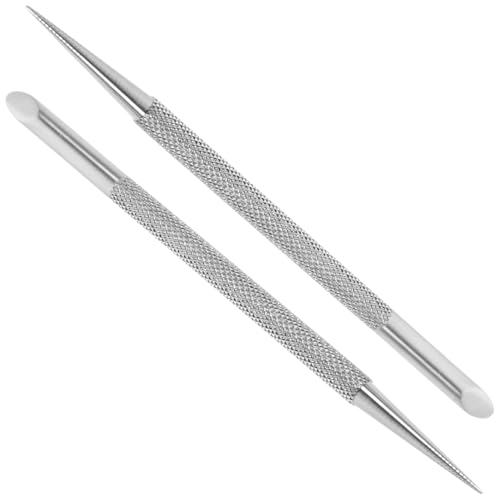TOVINANNA Stainless Steel Cuticle Pusher Set, 2-Piece Manicure Tool